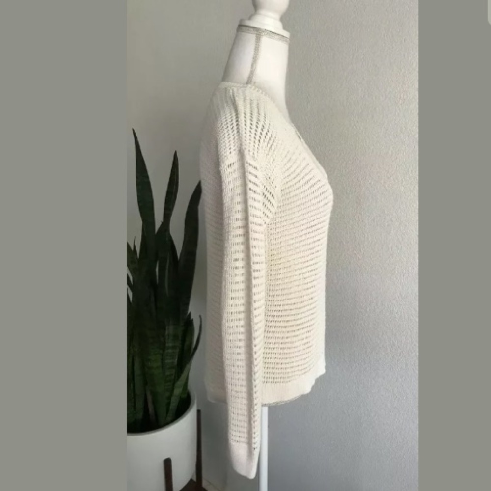 Madewell Open Knit Hi-Lo Crochet Sweatshirt Size S - Picture 2 of 7